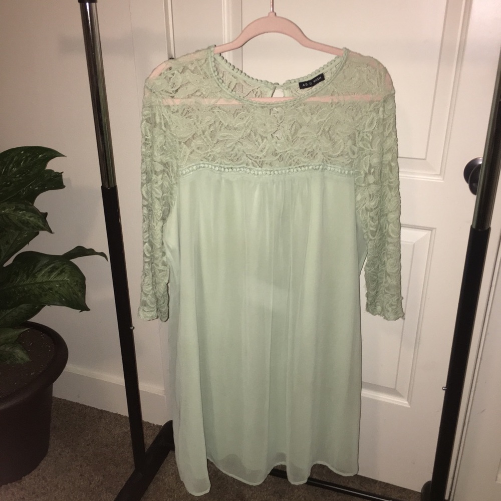 Lace mint dress